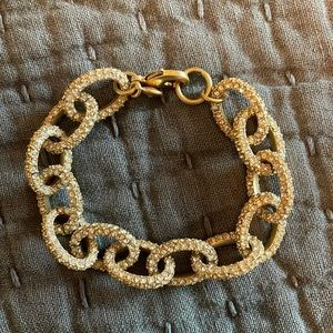 JCrew Pave Gold and Crystal Link Bracelet. Like new.
